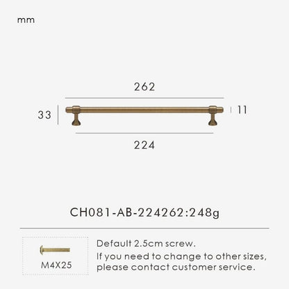 Möbelgriff aus massivem Messing – französischer Retro-Stil in Antik-Bronze