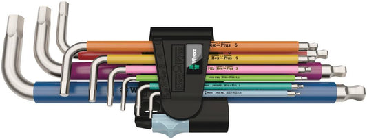 Wera Winkelschlüsselsatz 3950/9 Hex-Plus Multicolour Stainless, Winkelschraubendreher metrisch, Edelstahl - werkzeug-online24