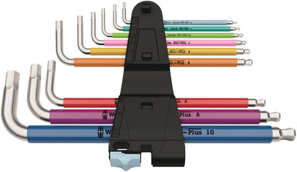 Wera Winkelschlüsselsatz 3950/9 Hex-Plus Multicolour Stainless, Winkelschraubendreher metrisch, Edelstahl - werkzeug-online24