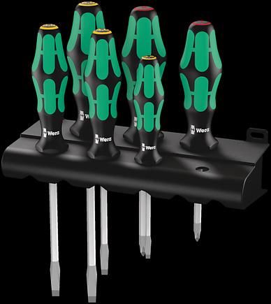 Wera Schraubendrehersatz 334 SK/6 Rack Kraftform Plus Lasertip + Rack - werkzeug-online24