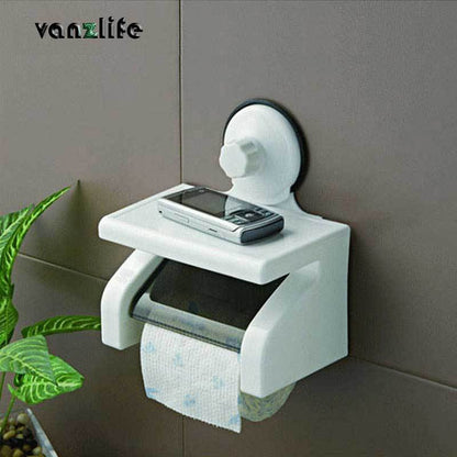 Toilettenpapierhalter mit Saugnapf und Ablage - werkzeug-online24