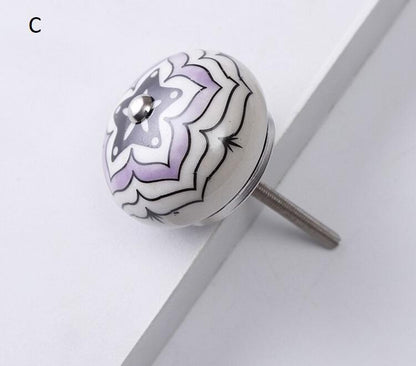 Möbelknöpfe Vintage Keramik verschiedene Varianten, Schrankknöpfe 40mm bemalt - werkzeug-online24