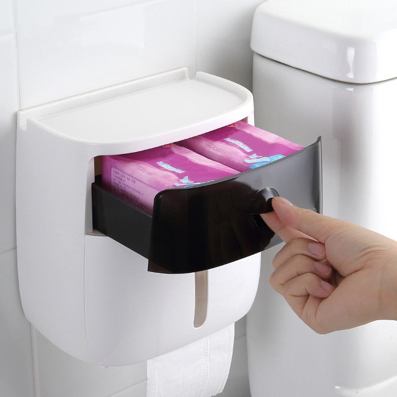 Toilettenpapierhalter Box mit Ablage, verschiedene Farben - werkzeug-online24