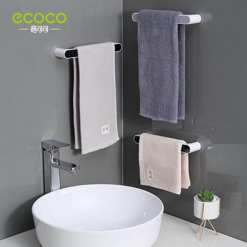 ECOCO Handtuchhalter mit Saugnapf, schwarz oder grau - werkzeug-online24