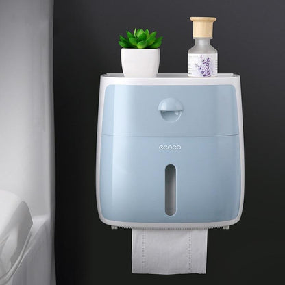 Toilettenpapierhalter Box mit Ablage, verschiedene Farben - werkzeug-online24
