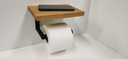 Toilettenpapierhalter, Klopapierhalter Massivholz Eiche gebürstet, Made in Germany - werkzeug-online24