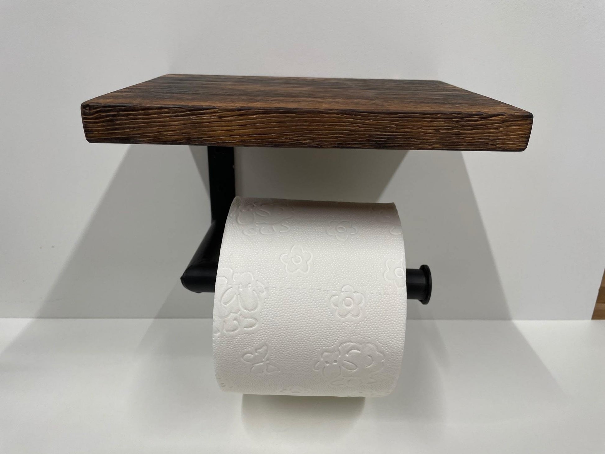 Toilettenpapierhalter, Klopapierhalter Massivholz Eiche rustikal, Made in Germany - werkzeug-online24