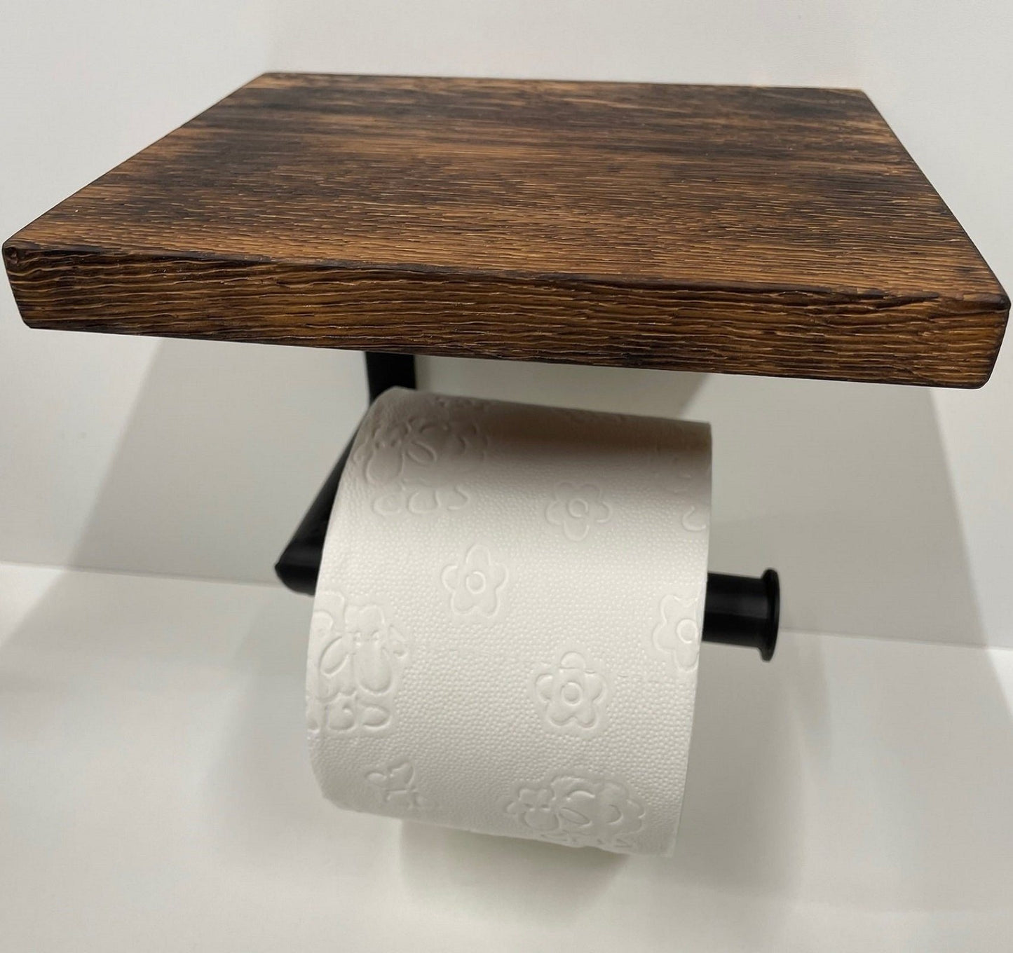 Toilettenpapierhalter, Klopapierhalter Massivholz Eiche rustikal, Made in Germany - werkzeug-online24