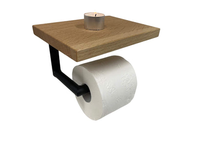 Toilettenpapierhalter, Klopapierhalter Massivholz Eiche glatt, Made in Germany - werkzeug-online24