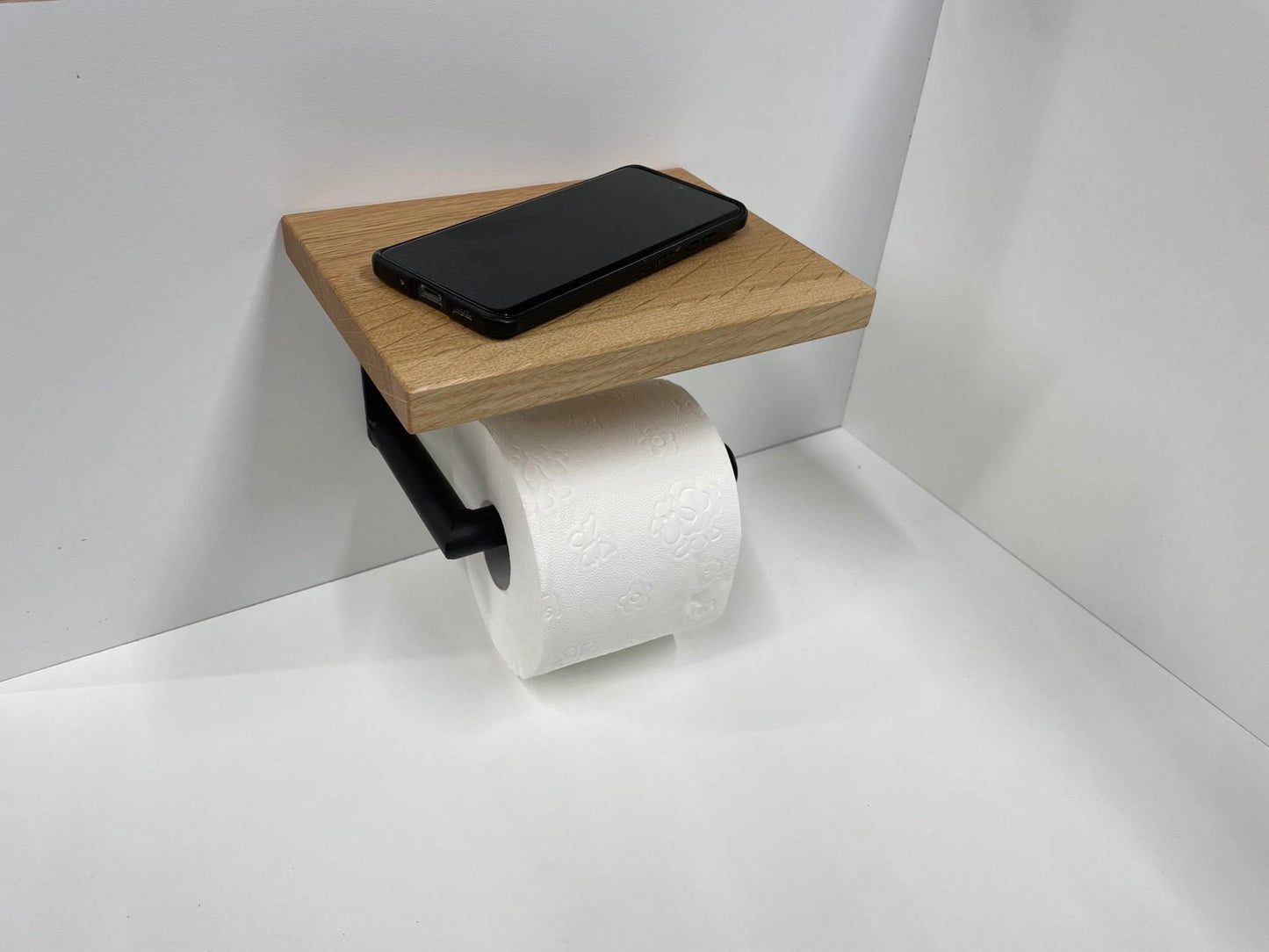Toilettenpapierhalter, Klopapierhalter Massivholz Eiche glatt, Made in Germany - werkzeug-online24