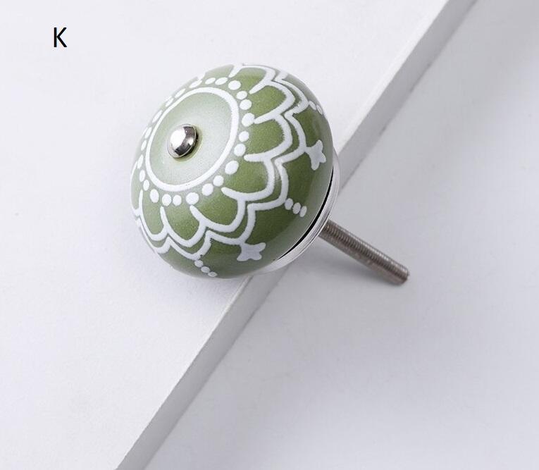 Möbelknöpfe Vintage Keramik verschiedene Varianten, Schrankknöpfe 40mm bemalt - werkzeug-online24