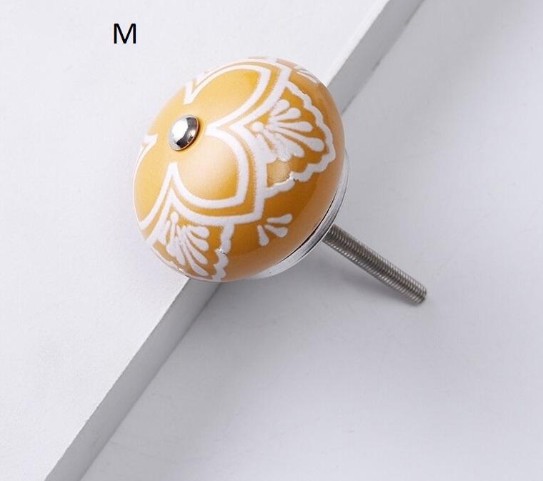 Möbelknöpfe Vintage Keramik verschiedene Varianten, Schrankknöpfe 40mm bemalt - werkzeug-online24