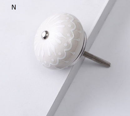 Möbelknöpfe Vintage Keramik verschiedene Varianten, Schrankknöpfe 40mm bemalt - werkzeug-online24