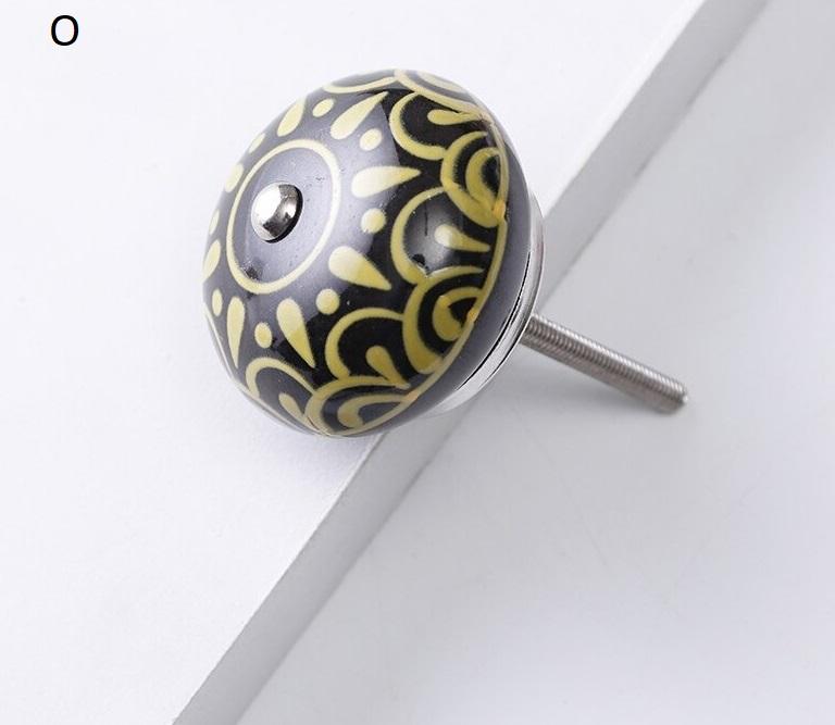Möbelknöpfe Vintage Keramik verschiedene Varianten, Schrankknöpfe 40mm bemalt - werkzeug-online24