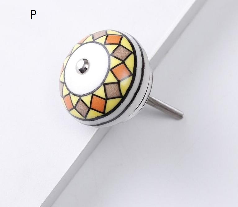 Möbelknöpfe Vintage Keramik verschiedene Varianten, Schrankknöpfe 40mm bemalt - werkzeug-online24