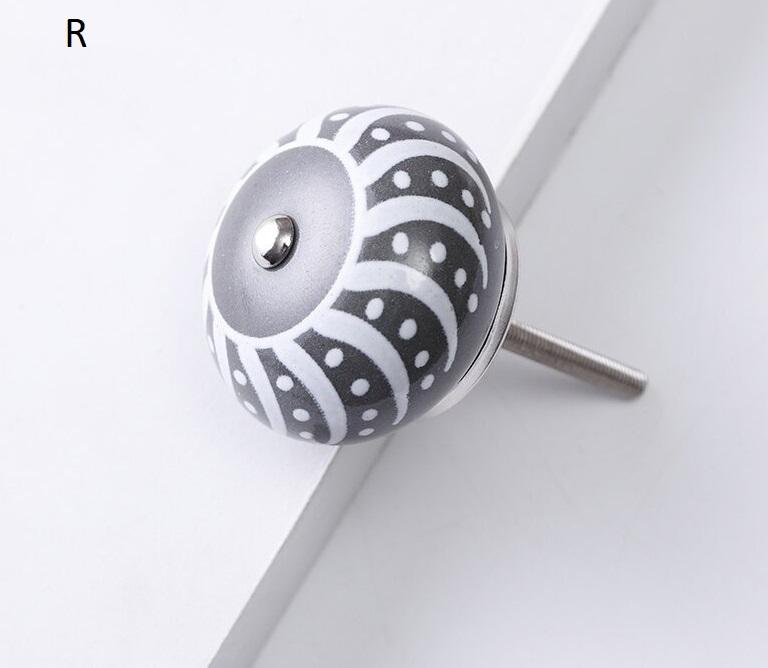 Möbelknöpfe Vintage Keramik verschiedene Varianten, Schrankknöpfe 40mm bemalt - werkzeug-online24