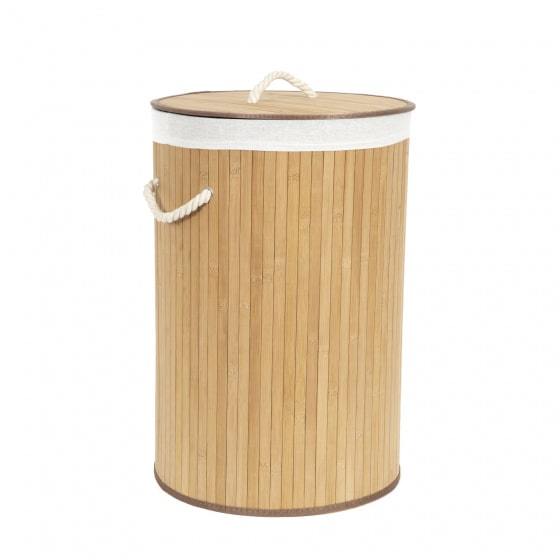 Compactor Wäschekorb Bambus 40 x 60 cm braun - werkzeug-online24