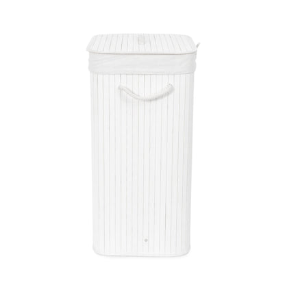 Compactor Wäschekorb 45 x 60 cm Bambus weiß - werkzeug-online24