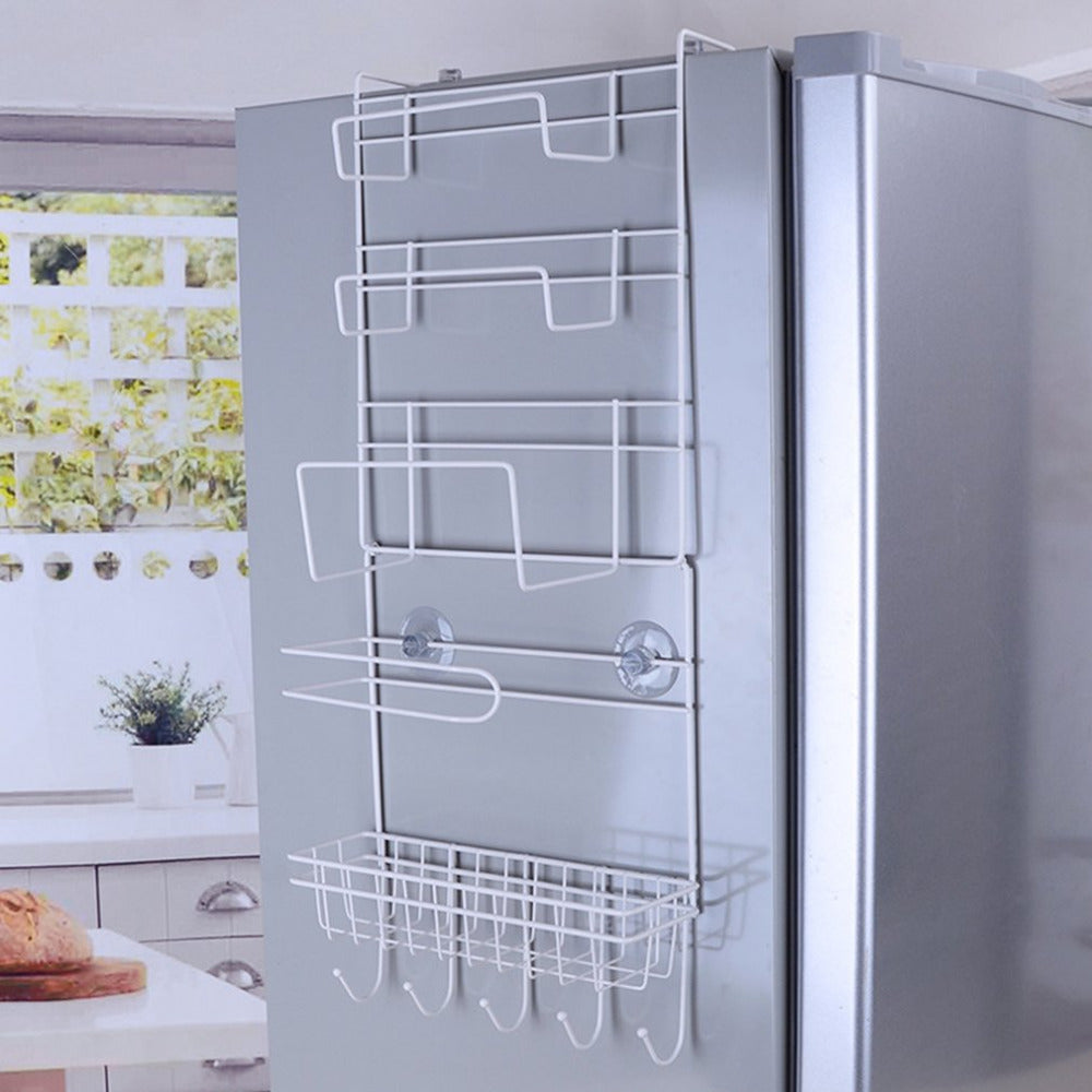 Hängeregal für Kühlschrank, Gerätehalter, Küchenrollenhalter, Haken