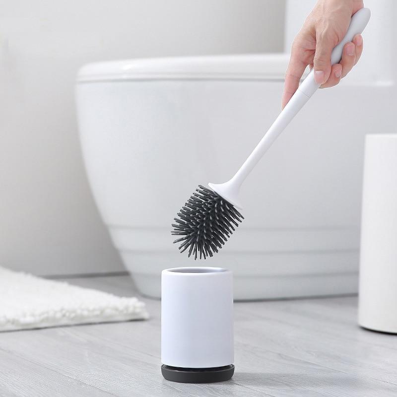 Toilettenbürste, Silikon Klobürste mit Halterung