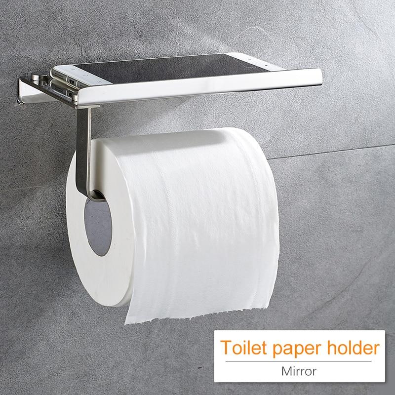 Edelstahl Toilettenpapierhalter mit Ablage für Handys - werkzeug-online24