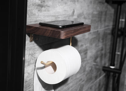Toilettenpapierhalter Massivholz, Messing - werkzeug-online24