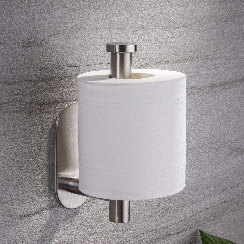 Toilettenpapierhalter senkrecht, selbstklebend, Edelstahl - werkzeug-online24