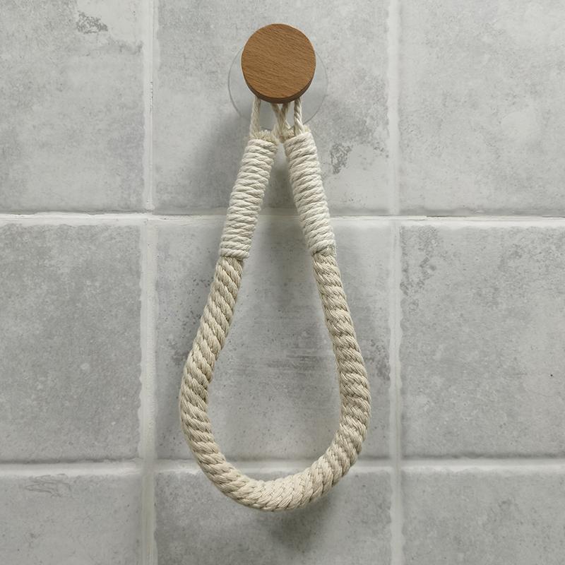 Toilettenpapierhalter, Klopapierhalter Vintage Seil, selbstklebend - werkzeug-online24