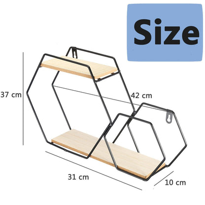 Wandregal Eisen Hexagon Design - werkzeug-online24
