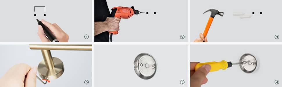 Bad-Accessoires, Bad Zubehör, Badausstattung Edelstahl Schwarz - werkzeug-online24