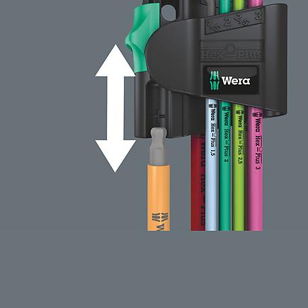 Wera 950/7 Hex-Plus Multicolour Magnet 1 Winkelschlüsselsatz, metrisch, BlackLaser - werkzeug-online24