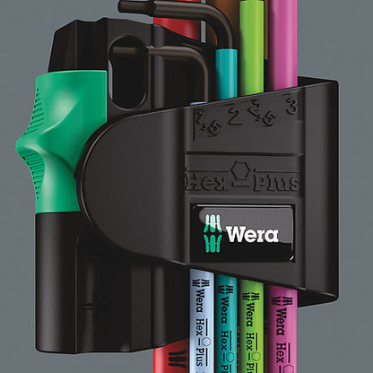 Wera 950/7 Hex-Plus Multicolour Magnet 1 Winkelschlüsselsatz, metrisch, BlackLaser - werkzeug-online24
